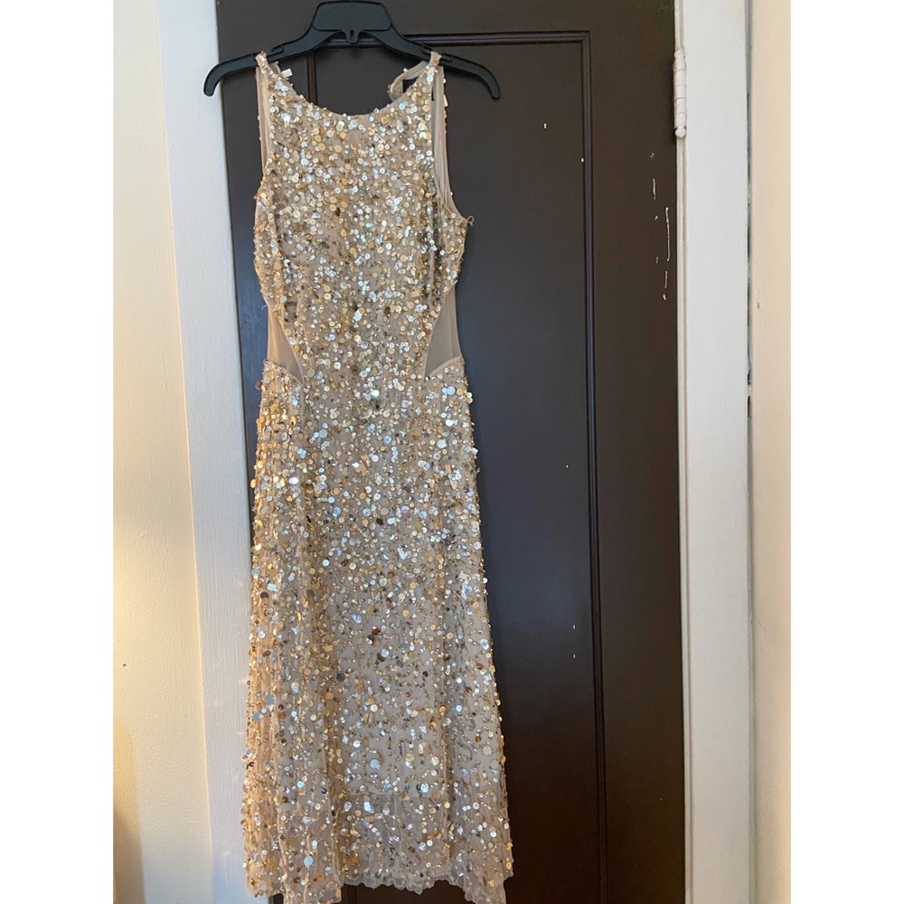 Adrianna Papell Gold Sequin Gown